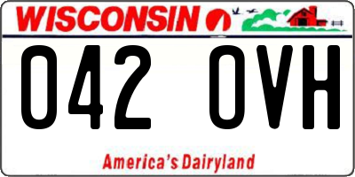 WI license plate 042OVH