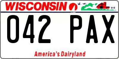 WI license plate 042PAX
