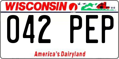 WI license plate 042PEP