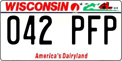 WI license plate 042PFP