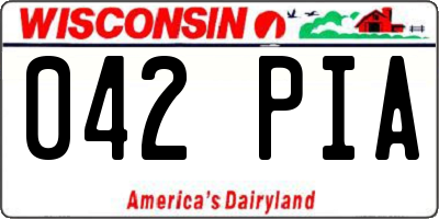 WI license plate 042PIA