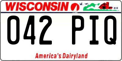 WI license plate 042PIQ