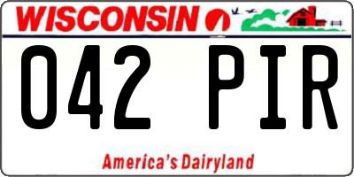 WI license plate 042PIR