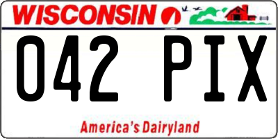 WI license plate 042PIX