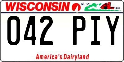 WI license plate 042PIY