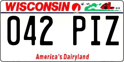WI license plate 042PIZ