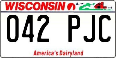 WI license plate 042PJC