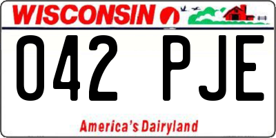 WI license plate 042PJE