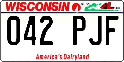 WI license plate 042PJF