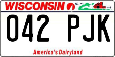 WI license plate 042PJK