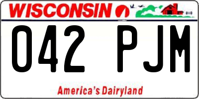 WI license plate 042PJM
