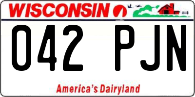 WI license plate 042PJN