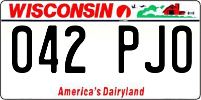 WI license plate 042PJO
