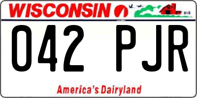 WI license plate 042PJR