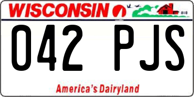 WI license plate 042PJS