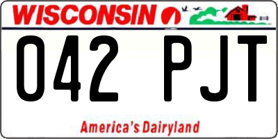 WI license plate 042PJT