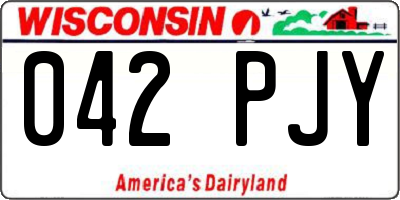 WI license plate 042PJY