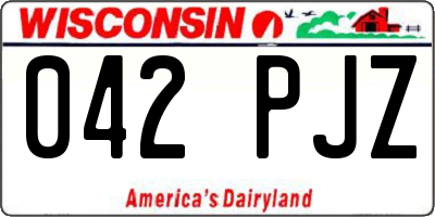 WI license plate 042PJZ