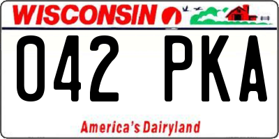 WI license plate 042PKA