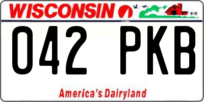 WI license plate 042PKB