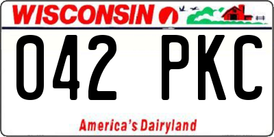 WI license plate 042PKC