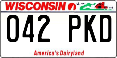 WI license plate 042PKD