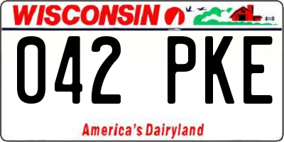 WI license plate 042PKE