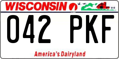 WI license plate 042PKF