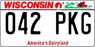 WI license plate 042PKG