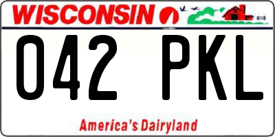 WI license plate 042PKL