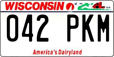 WI license plate 042PKM