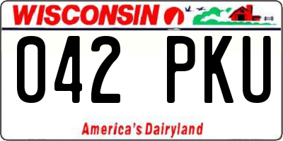 WI license plate 042PKU