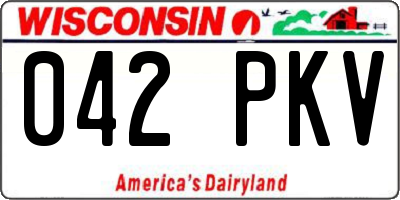 WI license plate 042PKV