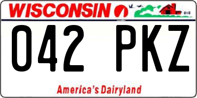 WI license plate 042PKZ