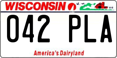 WI license plate 042PLA