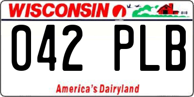 WI license plate 042PLB