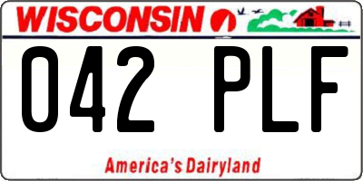 WI license plate 042PLF