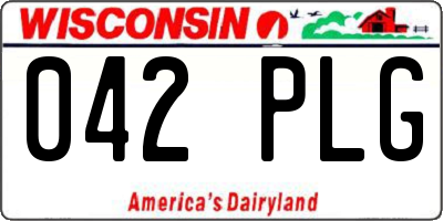 WI license plate 042PLG