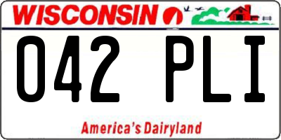 WI license plate 042PLI