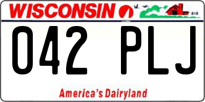 WI license plate 042PLJ