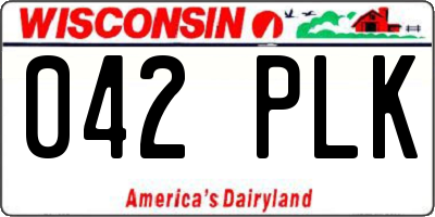 WI license plate 042PLK