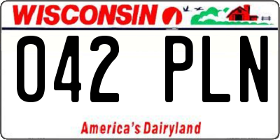 WI license plate 042PLN