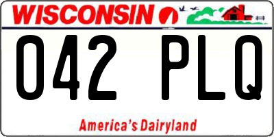 WI license plate 042PLQ