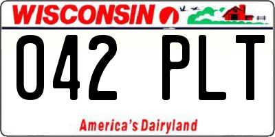 WI license plate 042PLT