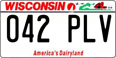 WI license plate 042PLV