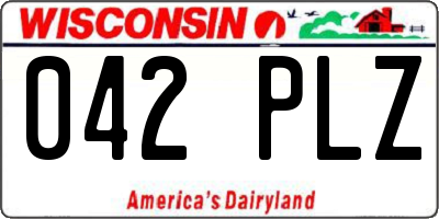 WI license plate 042PLZ