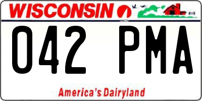 WI license plate 042PMA