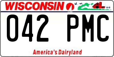 WI license plate 042PMC