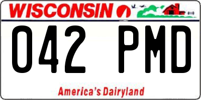 WI license plate 042PMD