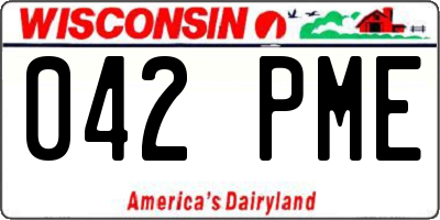 WI license plate 042PME